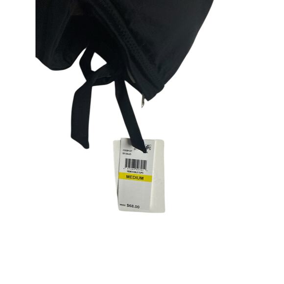 Becca Color Code Elaine Black Split Strap Tie Back Bikini Swimsuit Top Size M - Picture 6 of 9